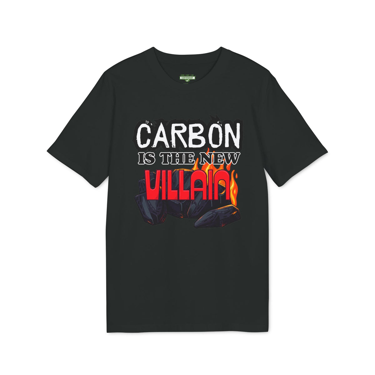 Earthsmart 'EARTH MOOD' Tee — "CARBON IS THE NEW VILLIAN". (UNISEX).