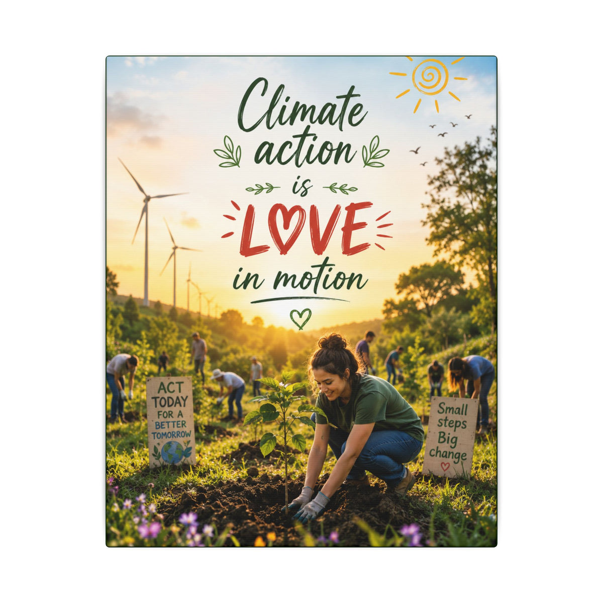"Climate Action is Love in Motion" - Earthsmart Wall Art.