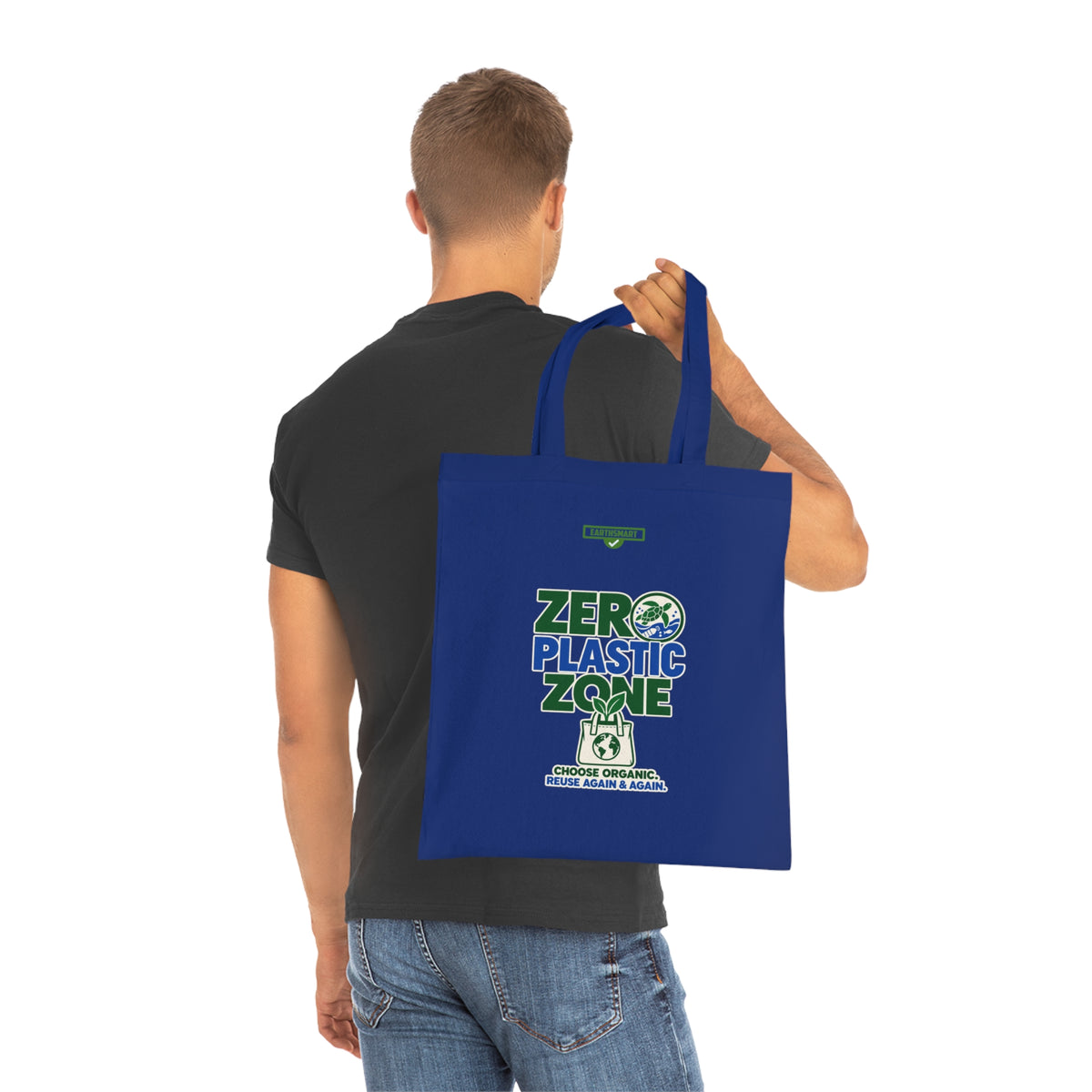 EARTHSMART 'ZERO PLASTIC ZONE' ECO TOTE BAG. 100% COTTON — (38cm x 42cm).