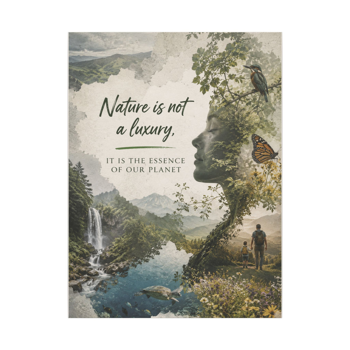 "Nature is not a luxury, it is the essence of our planet". Earthsmart Eco Canvas Wall Art (Matte Stretched Print).
