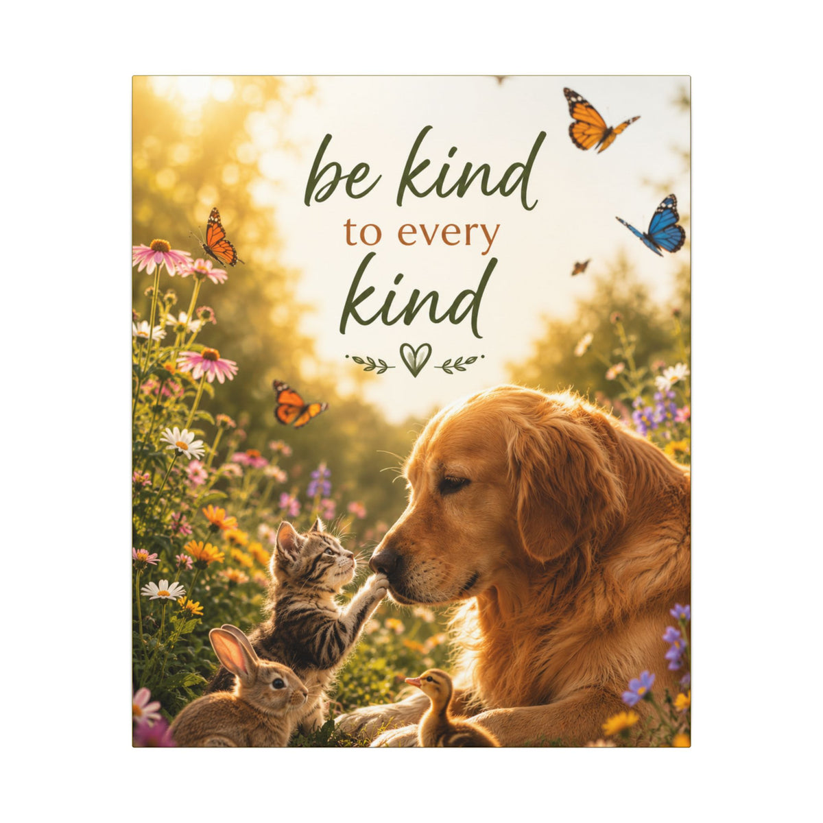 "BE KIND TO EVERY KIND" - Earthsmart Canvas Wall Art