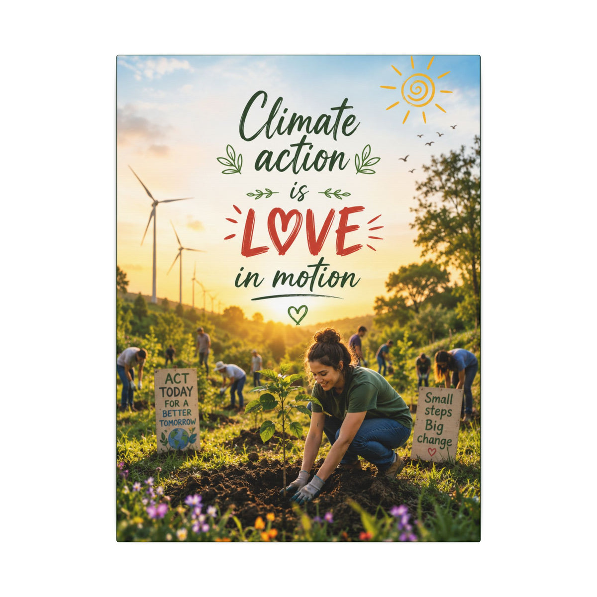 "Climate Action is Love in Motion" - Earthsmart Wall Art.