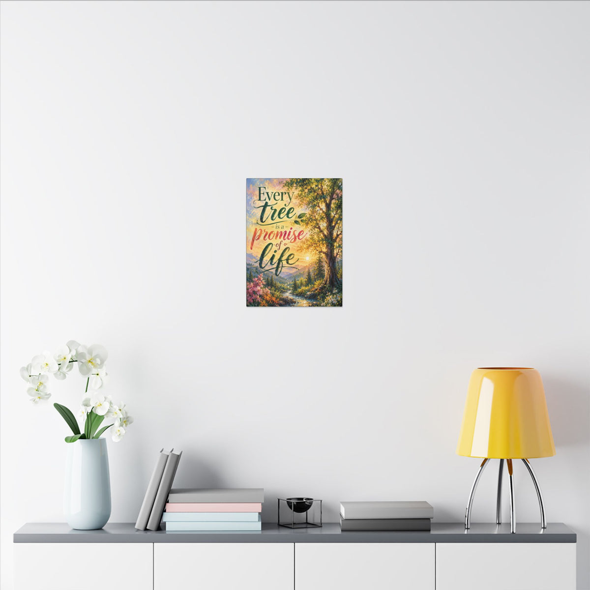 "EVERY TREE IS A PROMISE OF LIFE" (Impressionist art style). Earthsmart Eco Wall Art. (Stretched Canvas Print).
