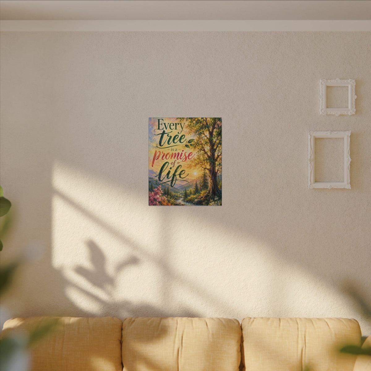 "EVERY TREE IS A PROMISE OF LIFE" (Impressionist art style). Earthsmart Eco Wall Art. (Stretched Canvas Print).