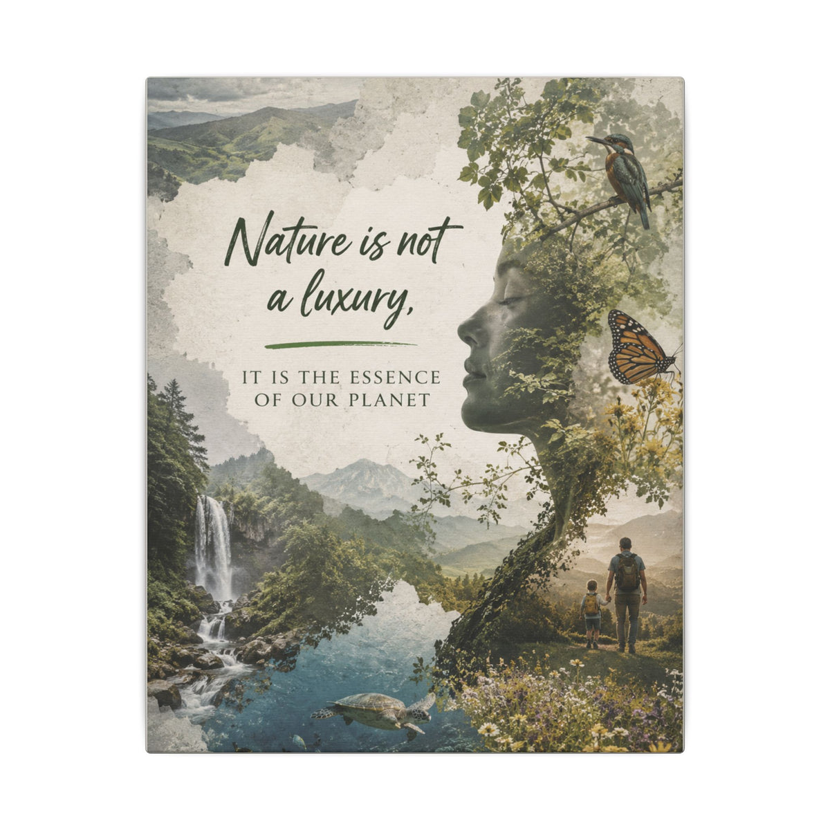 "Nature is not a luxury, it is the essence of our planet". Earthsmart Eco Canvas Wall Art (Matte Stretched Print).