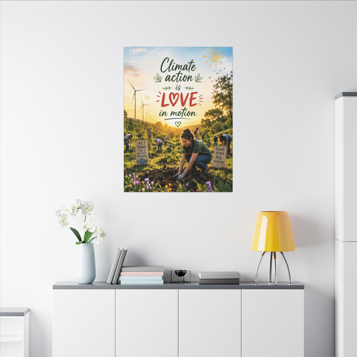 "Climate Action is Love in Motion" - Earthsmart Wall Art.