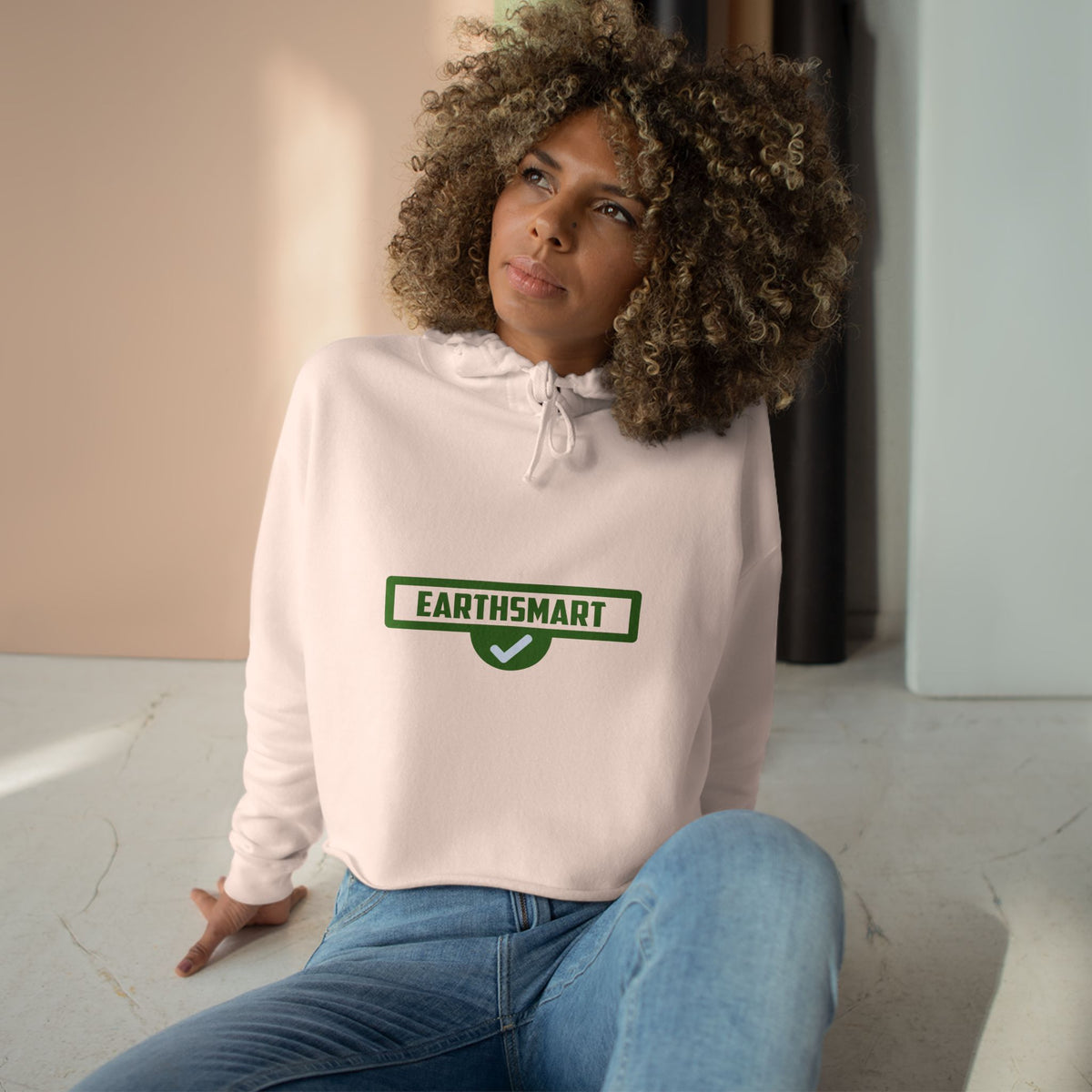 EarthSmart Cropped Hoodie – Eco-Friendly - Iconic logo version.