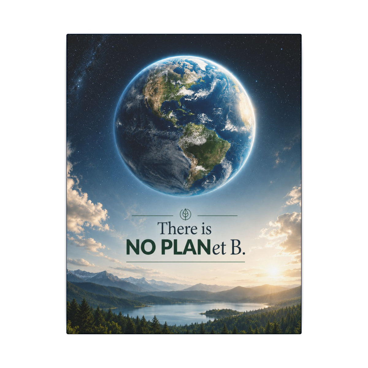 "THERE IS NO PLANET B". Earthsmart Eco Canvas Wall Art (Matte Stretched Print).