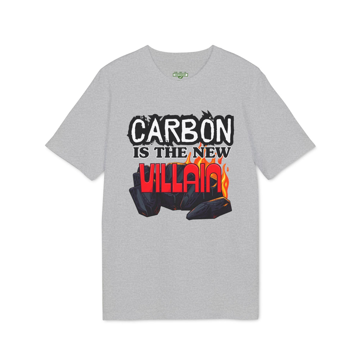 Earthsmart 'EARTH MOOD' Tee — "CARBON IS THE NEW VILLIAN". (UNISEX).