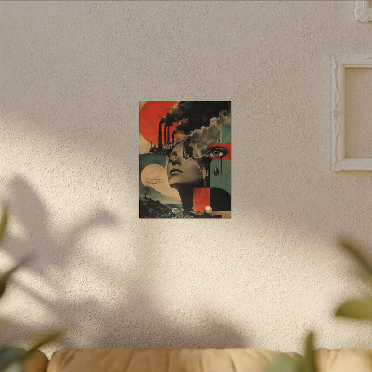"POLLUTION IS VIOLENCE DISGUISED AS CONVENIENCE" - EARTHSMART WALL ART.