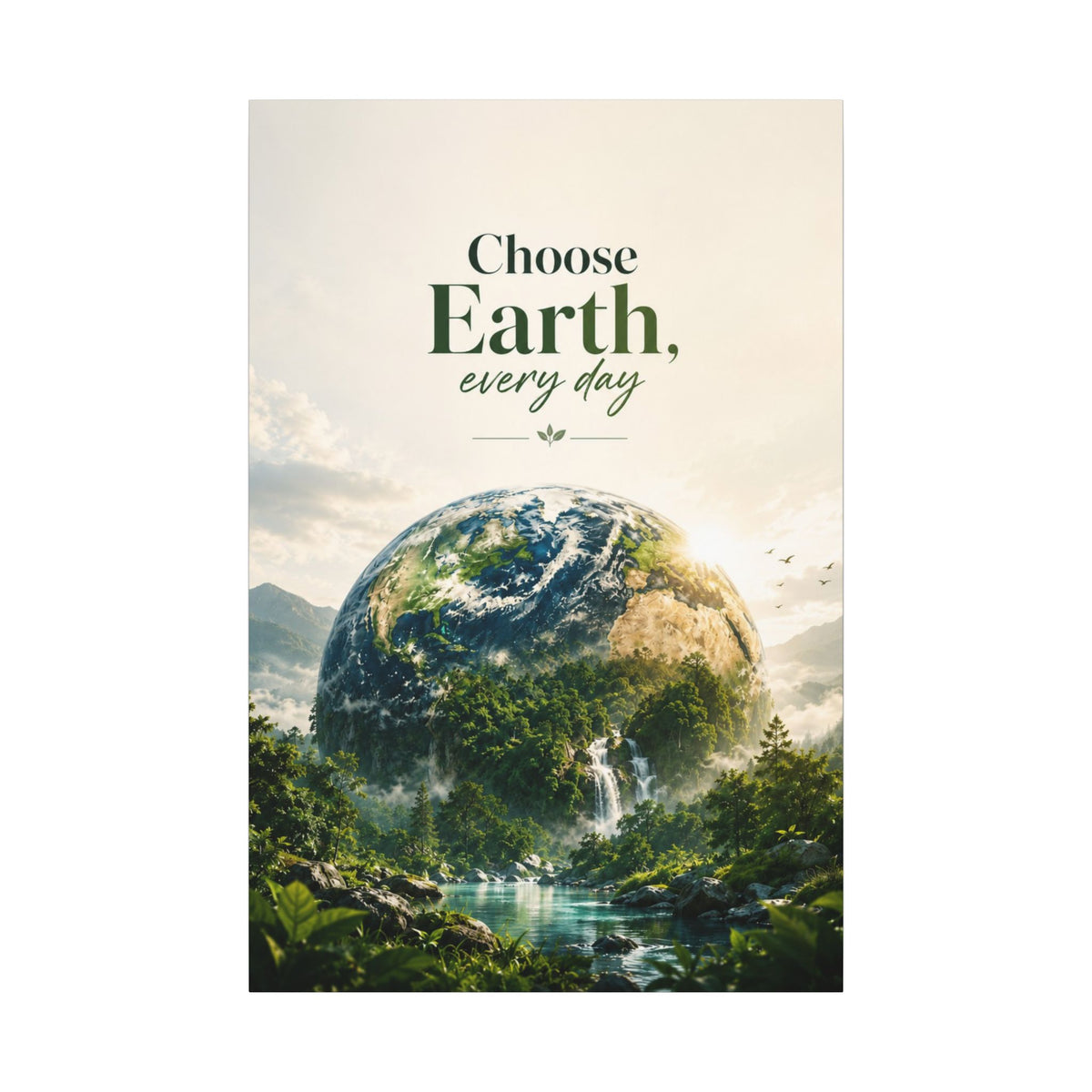 "CHOOSE EARTH EVERYDAY" - Earthsmart Canvas Wall Art.