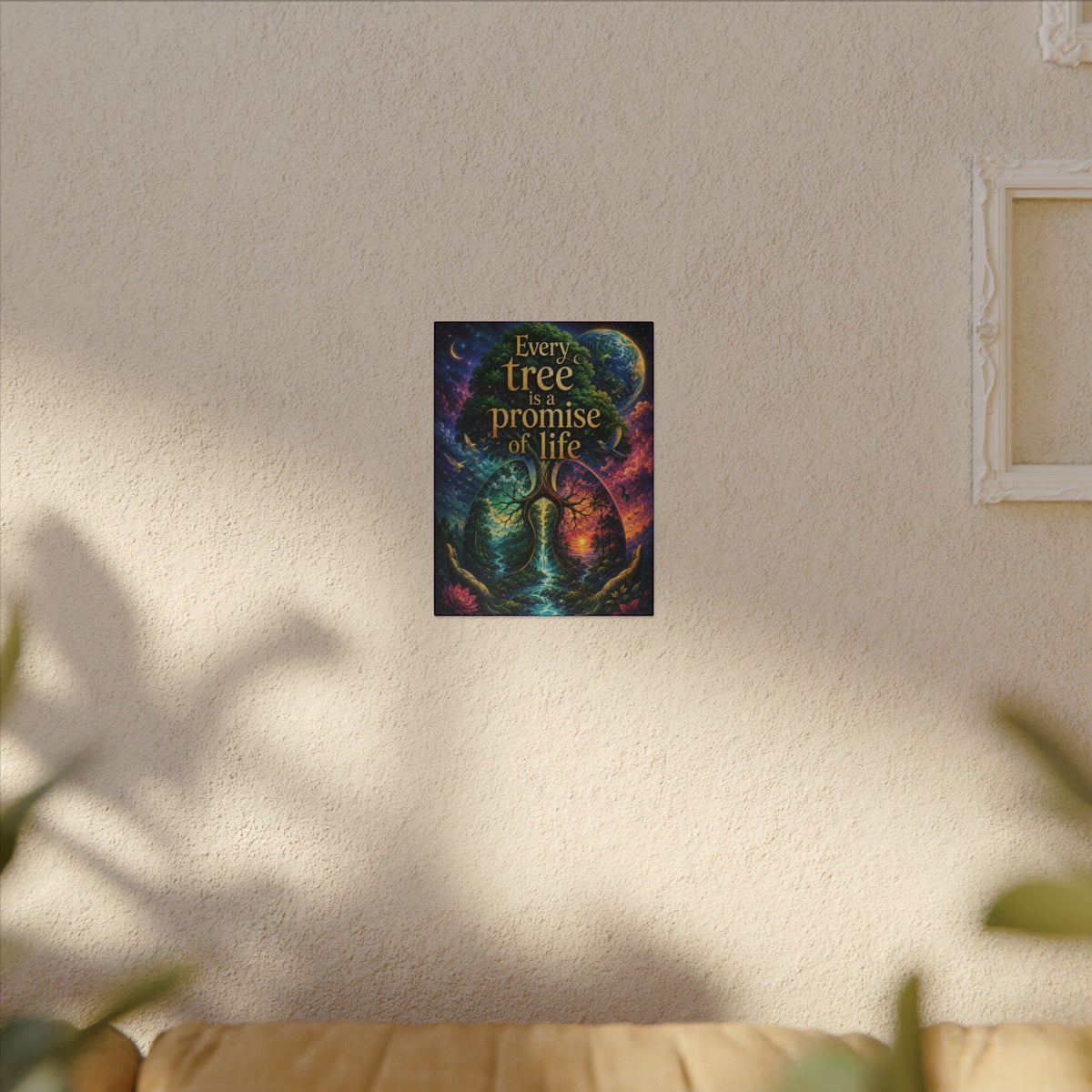 Copy of "EVERY TREE IS A PROMISE OF LIFE" (Surrealist art style). Earthsmart Eco Canvas Wall Art (Matte Stretched Print).