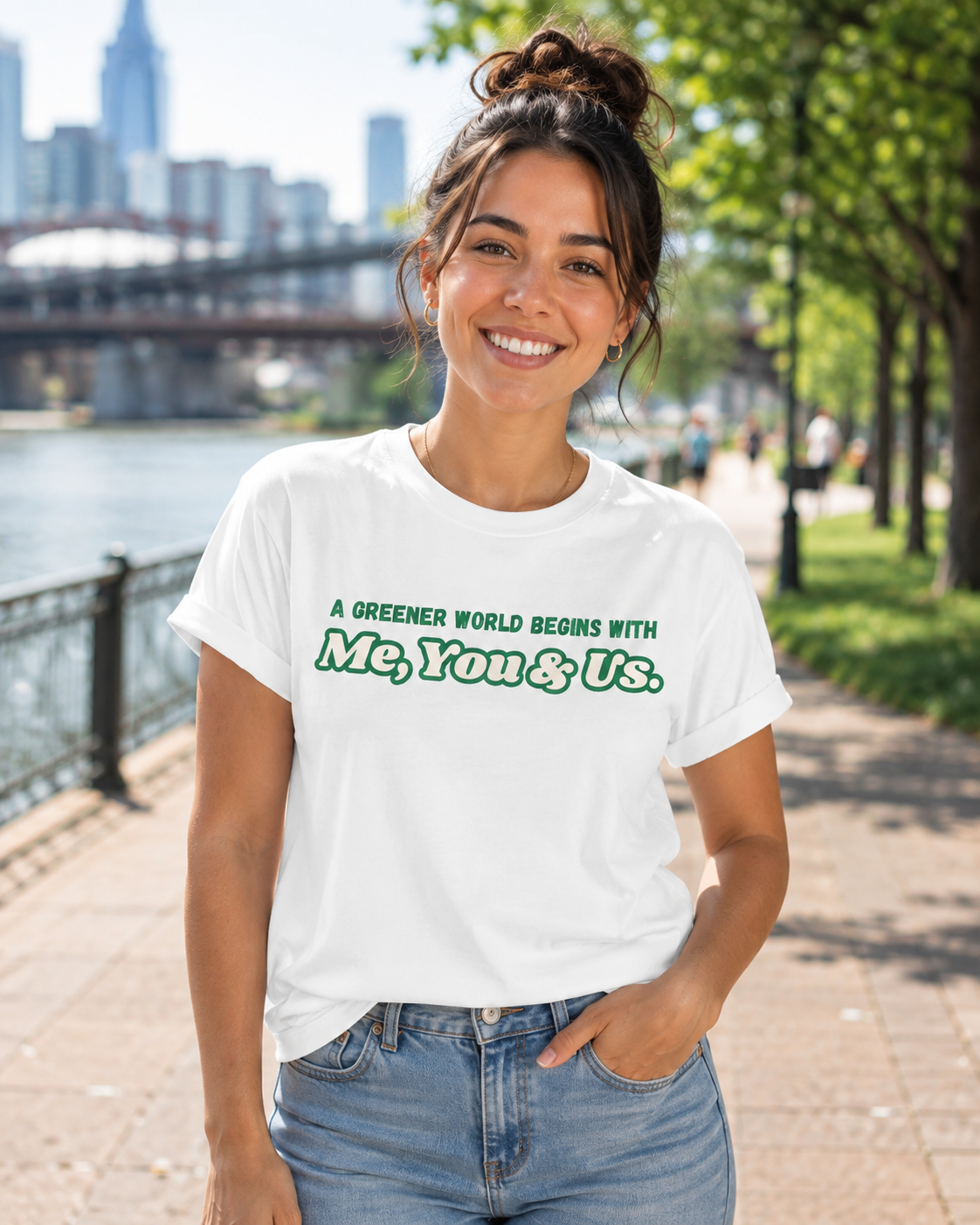 Earthsmart 'EARTH MOOD' TEE. - "A Greener World Begins With Me, You & Us". (Unisex).