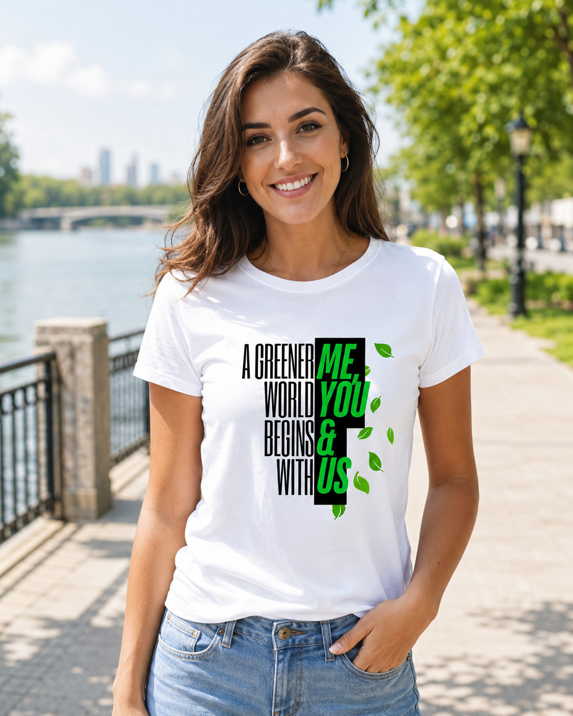 Earthsmart 'EARTH MOOD' Tee — "A GREENER WORLD BEGINS WITH ME, YOU & US". (UNISEX).