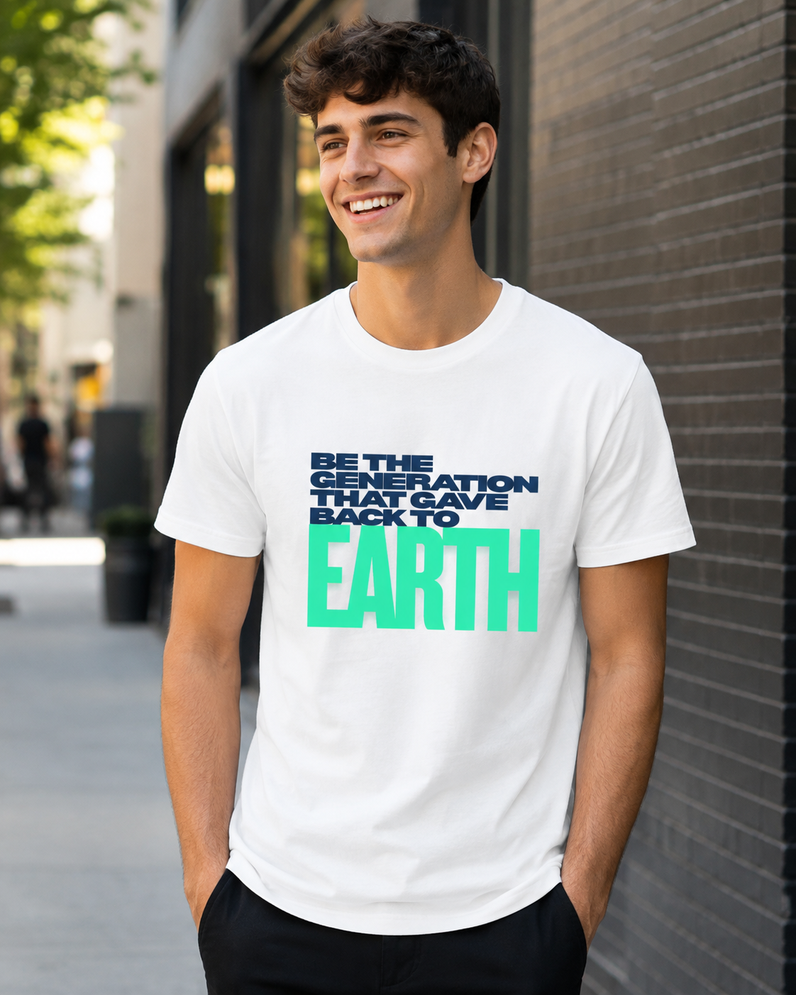 Earthsmart 'EARTH MOOD' Tee — "BE THE GENERATION THAT GAVE BACK TO EARTH". (UNISEX).