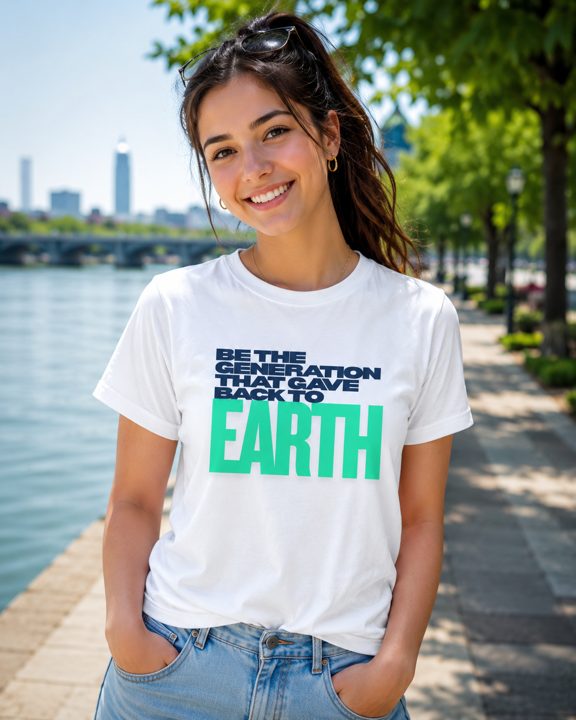 Earthsmart 'EARTH MOOD' Tee — "BE THE GENERATION THAT GAVE BACK TO EARTH". (UNISEX).
