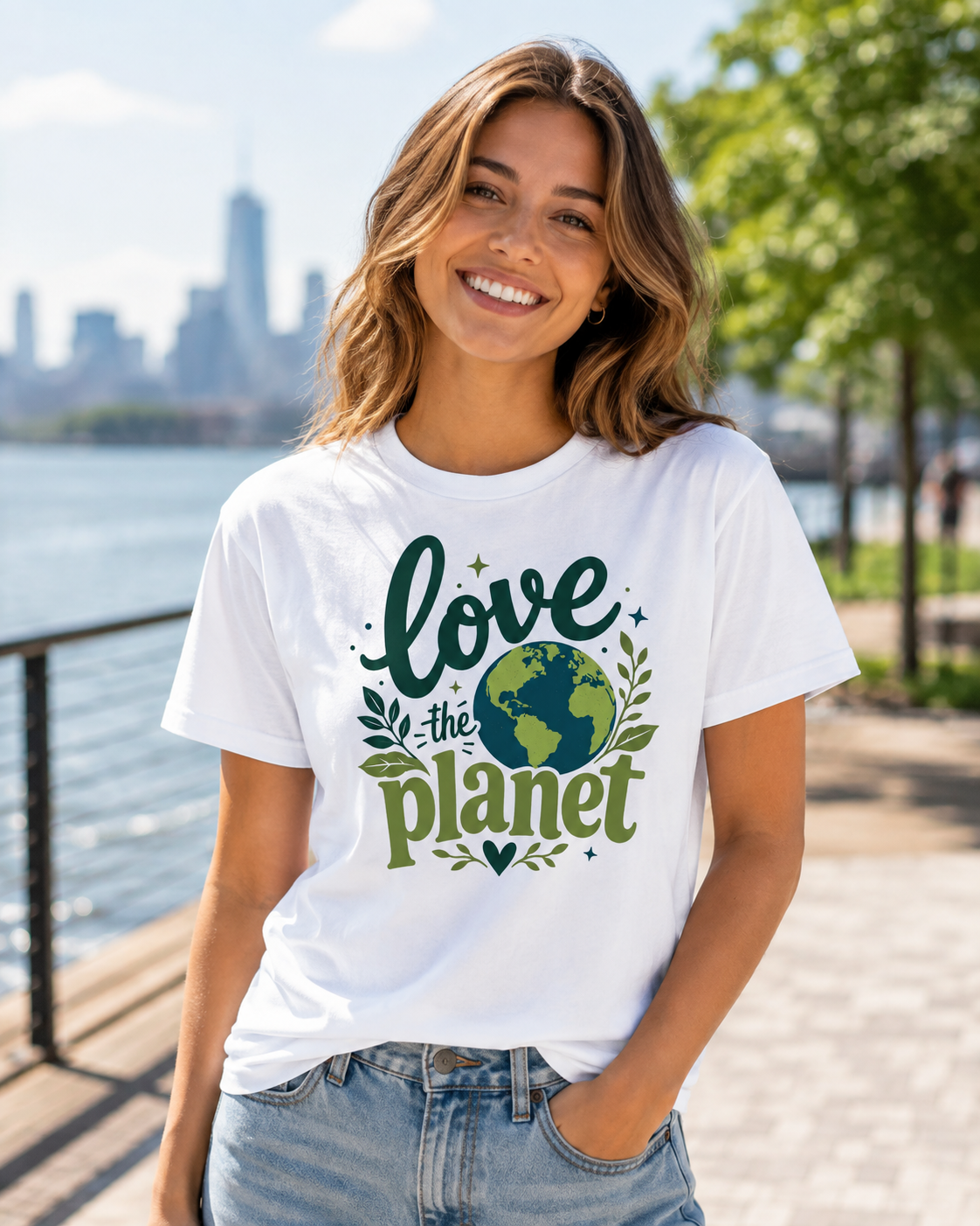 Earthsmart 'EARTH MOOD' Tee — "LOVE THE PLANET". (UNISEX).