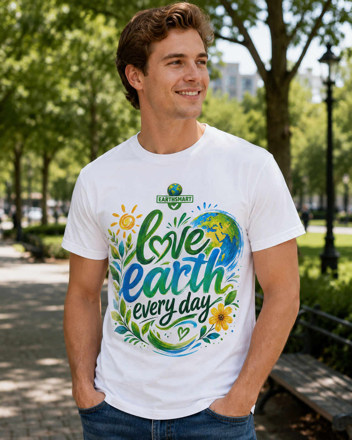 Earthsmart 'EARTH MOOD' Tee — "LOVE EARTH EVERYDAY". (UNISEX).