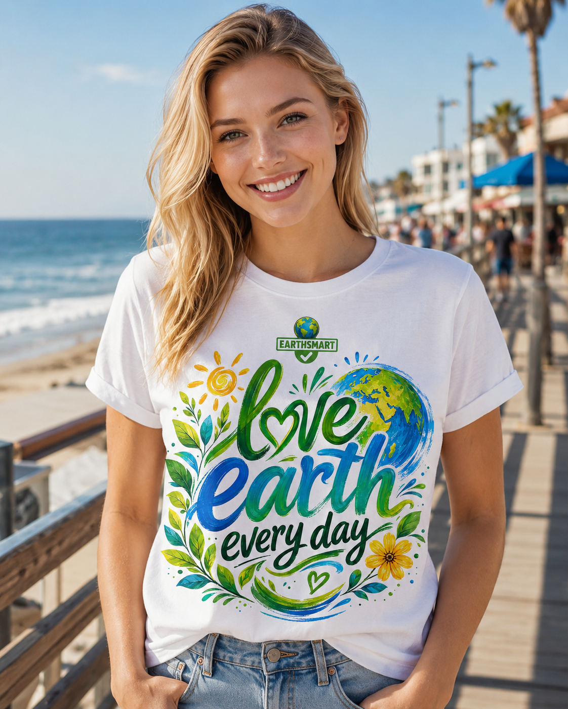 Earthsmart 'EARTH MOOD' Tee — "LOVE EARTH EVERYDAY". (UNISEX).