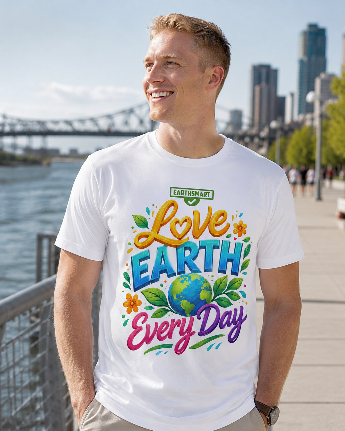 Earthsmart 'EARTH MOOD' Tee — "LOVE EARTH EVERYDAY". version 2(UNISEX).