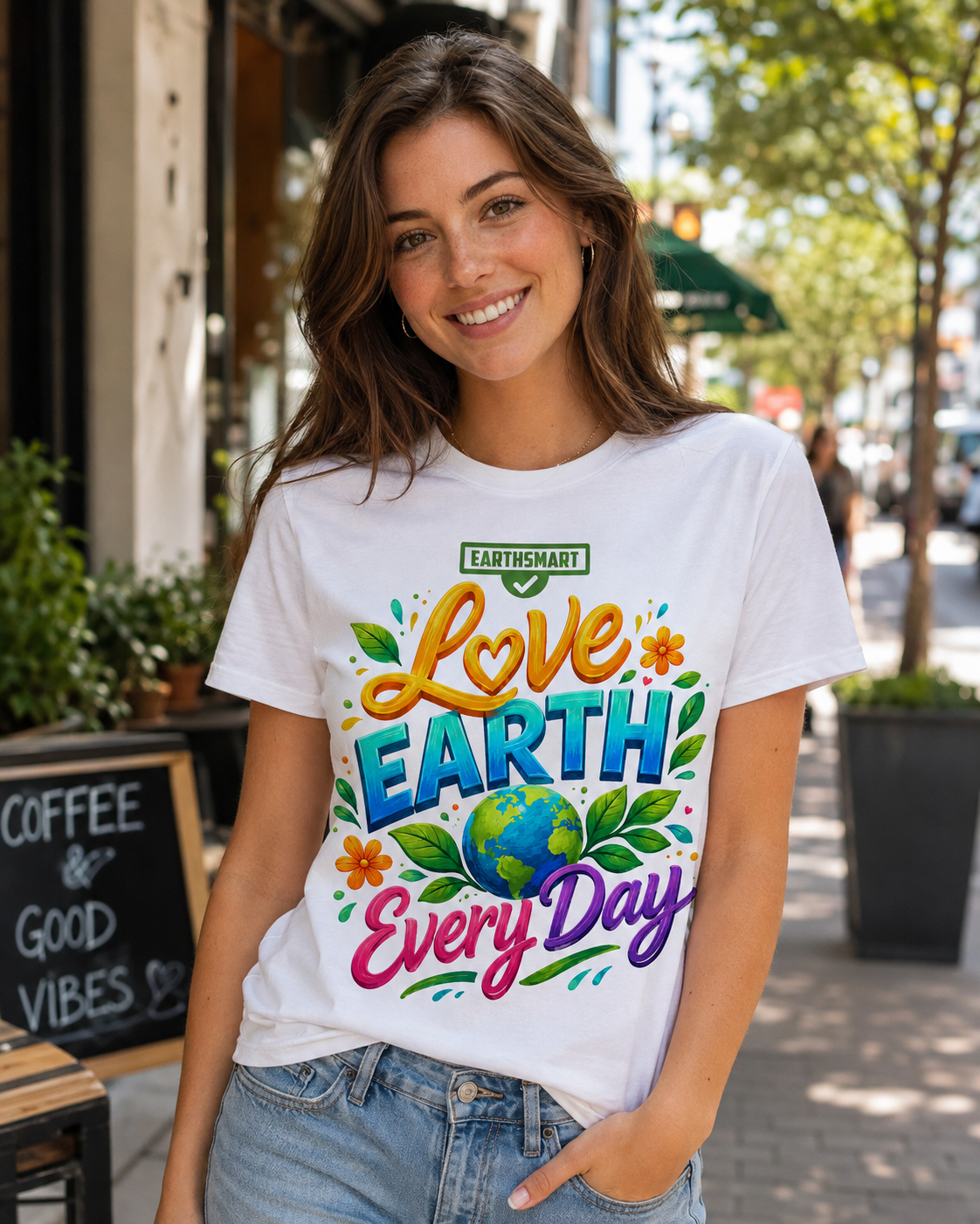 Earthsmart 'EARTH MOOD' Tee — "LOVE EARTH EVERYDAY". version 2(UNISEX).