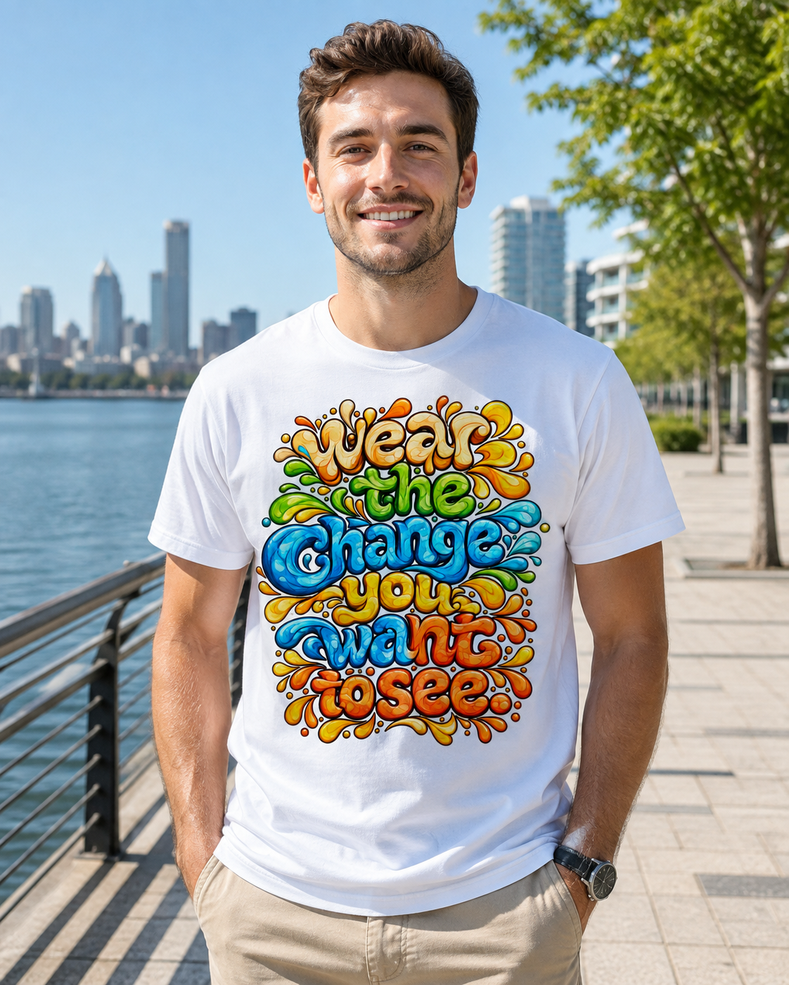 Earthsmart 'EARTH MOOD' Tee — "WEAR THE CHANGE YOU WANT TO SEE".(UNISEX).