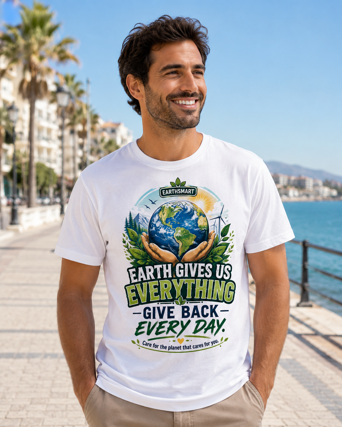 Earthsmart 'EARTH MOOD' Tee — "EARTH GIVES US EVERYTHING".  (UNISEX).