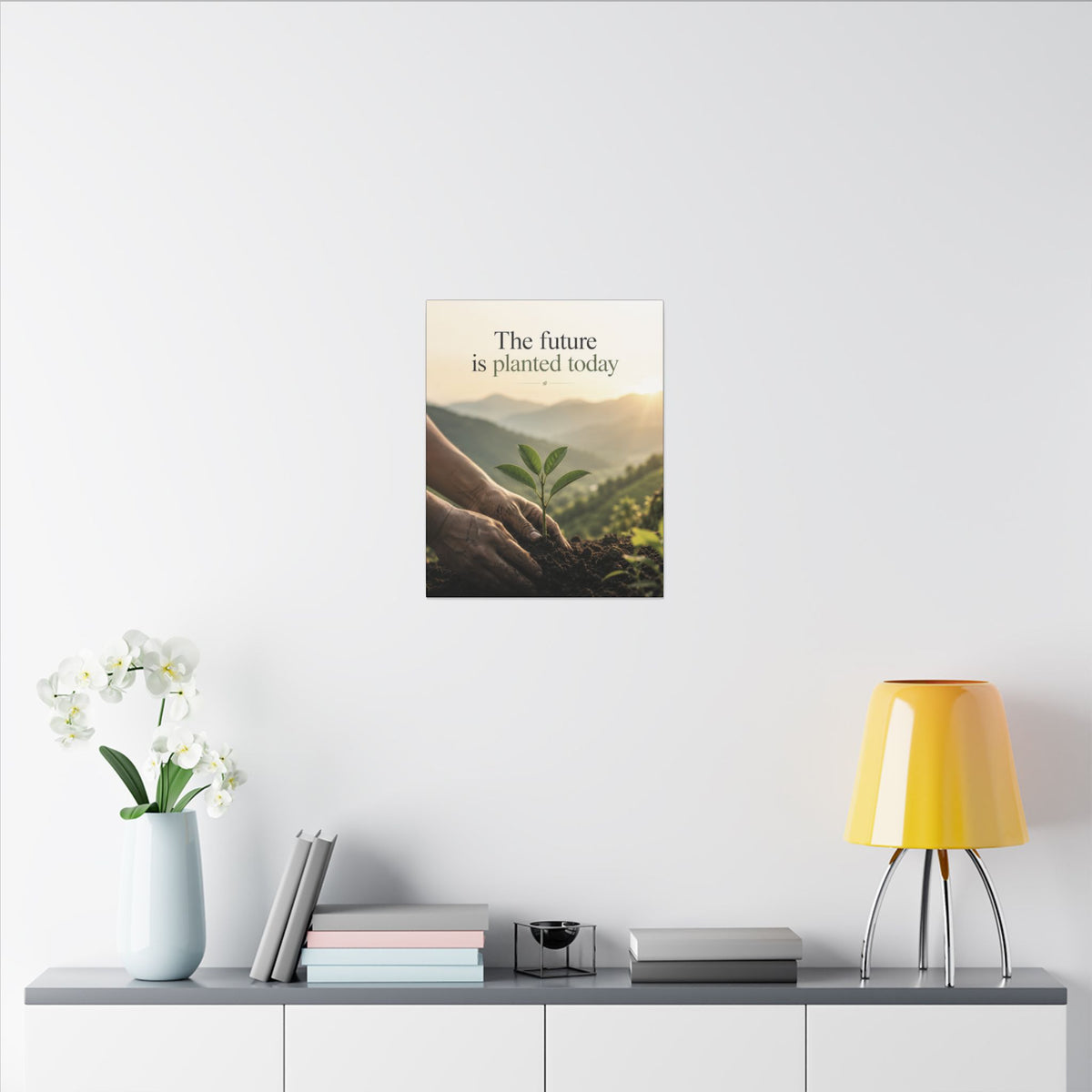 "THE FUTURE IS PLANTED TODAY". Earthsmart Eco Canvas Wall Art (Matte Stretched Print).