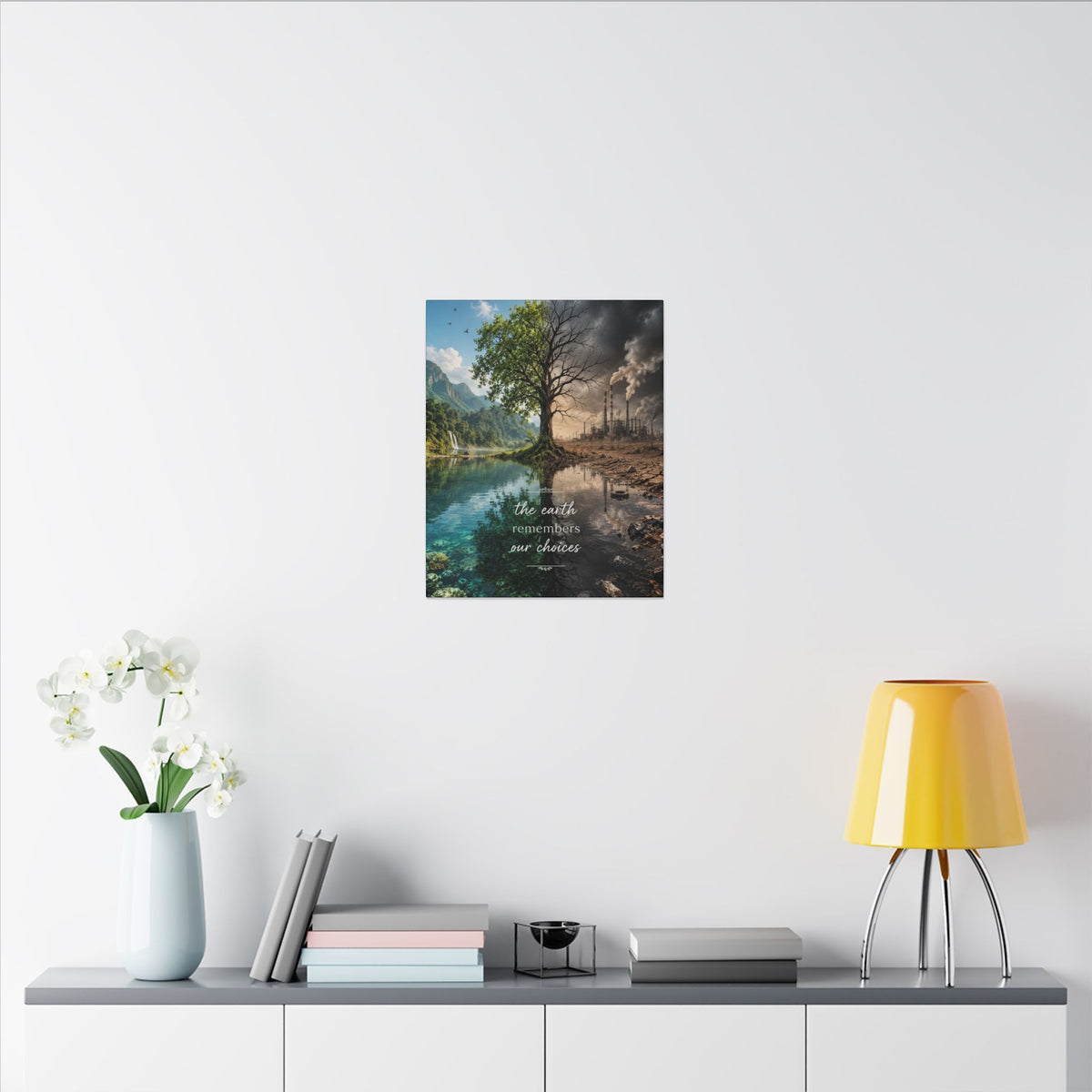 “THE EARTH REMEMBERS OUR CHOICES”. - Earthsmart Eco Art Wall Canvas.