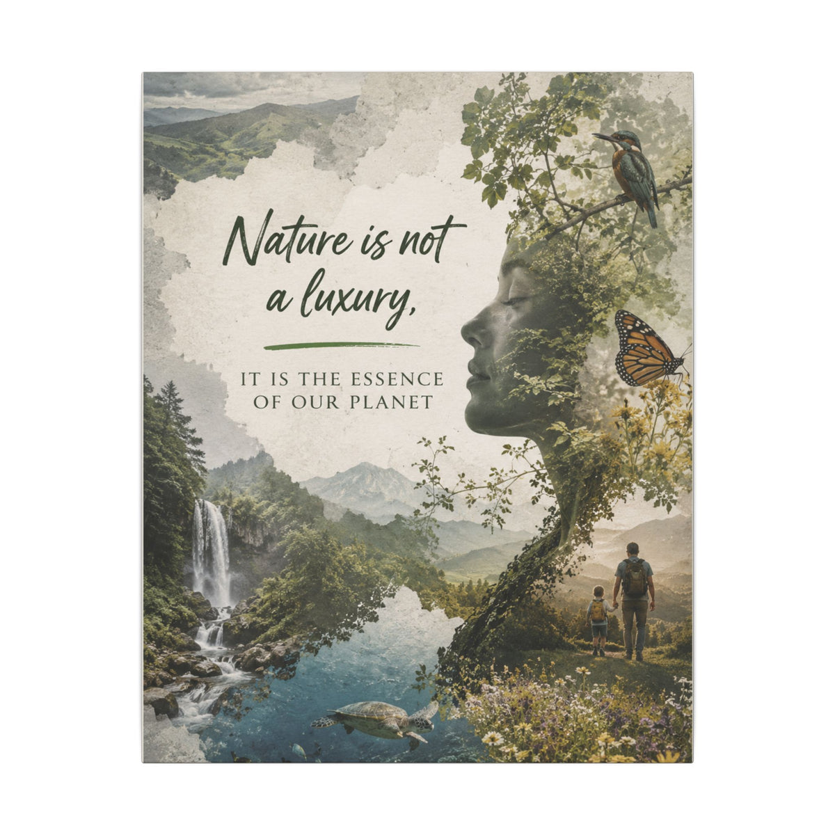 "Nature is not a luxury, it is the essence of our planet". Earthsmart Eco Canvas Wall Art (Matte Stretched Print).
