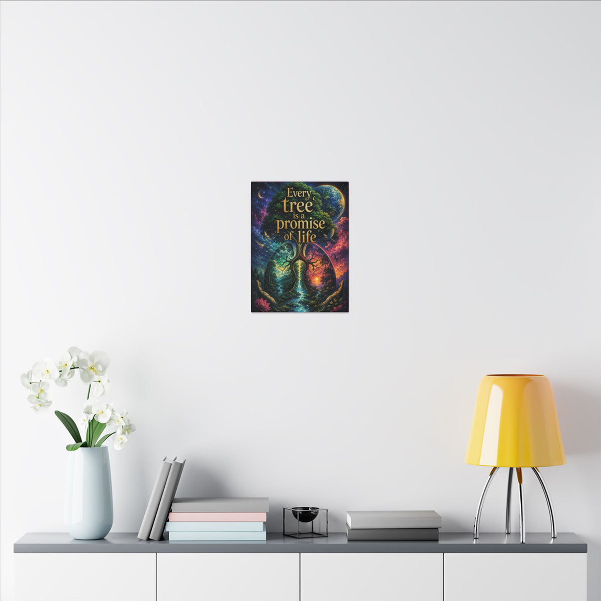 Copy of "EVERY TREE IS A PROMISE OF LIFE" (Surrealist art style). Earthsmart Eco Canvas Wall Art (Matte Stretched Print).