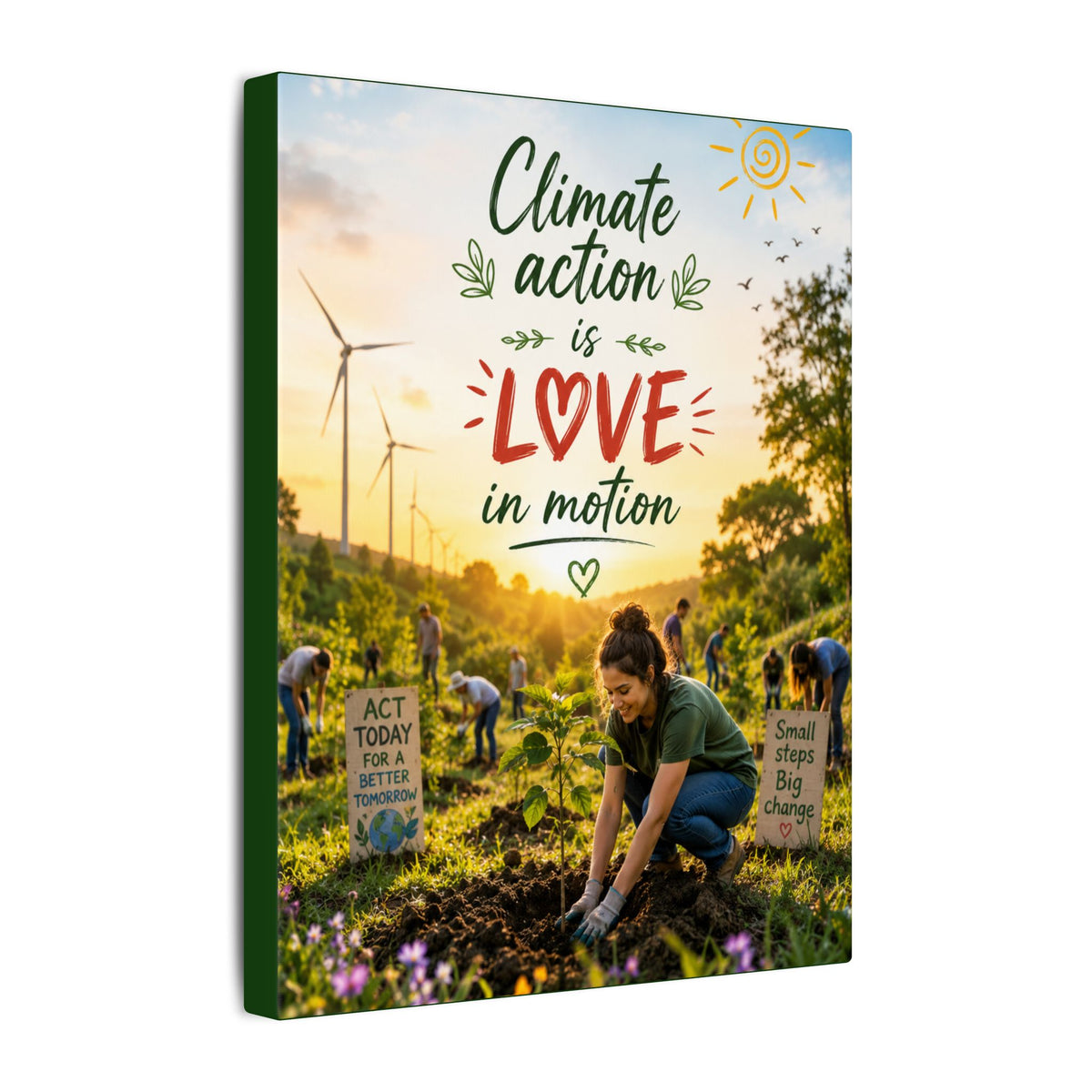 "Climate Action is Love in Motion" - Earthsmart Wall Art.