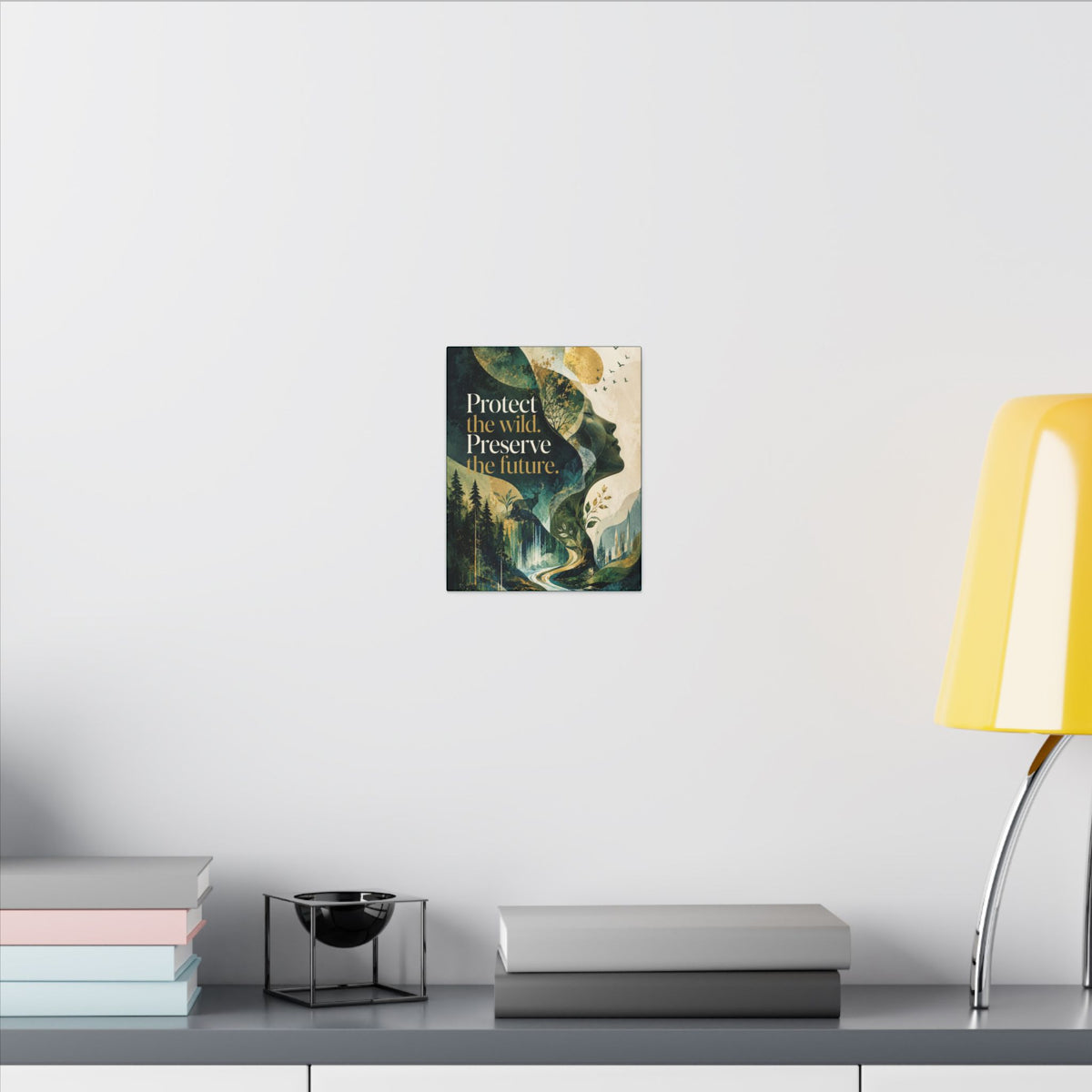 "PROTECT THE WILD PRESERVE THE FUTURE" (Abstract art style). Earthsmart Eco Canvas Wall Art (Matte Stretched Print).