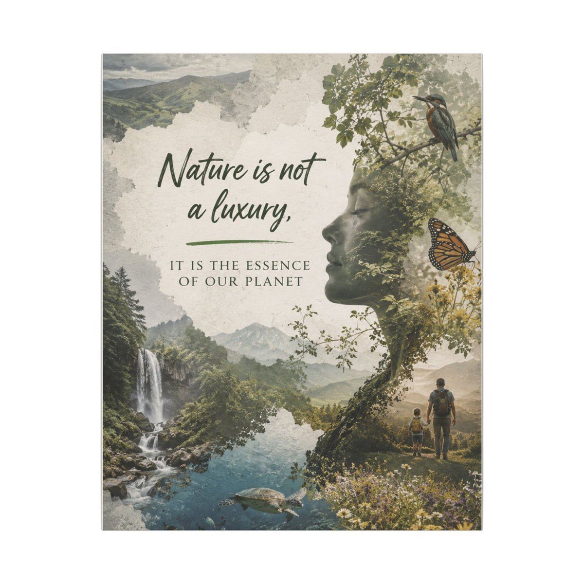 "Nature is not a luxury, it is the essence of our planet". Earthsmart Eco Canvas Wall Art (Matte Stretched Print).