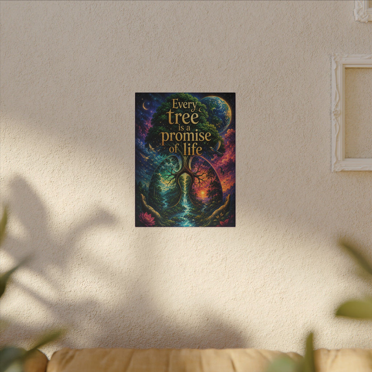 Copy of "EVERY TREE IS A PROMISE OF LIFE" (Surrealist art style). Earthsmart Eco Canvas Wall Art (Matte Stretched Print).