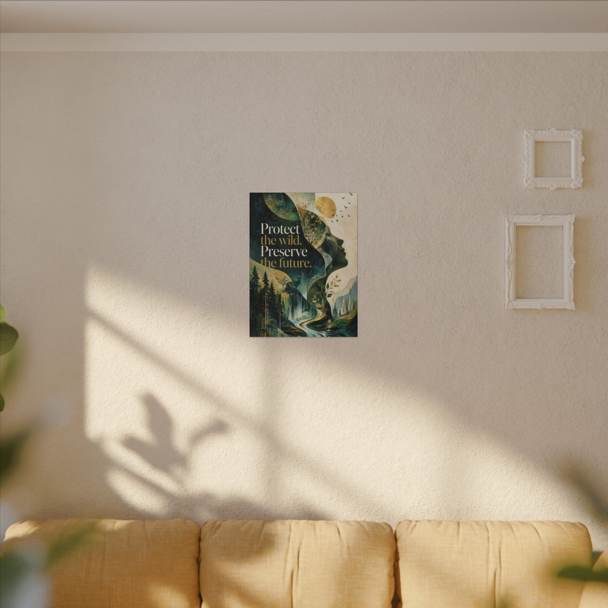 "PROTECT THE WILD PRESERVE THE FUTURE" (Abstract art style). Earthsmart Eco Canvas Wall Art (Matte Stretched Print).