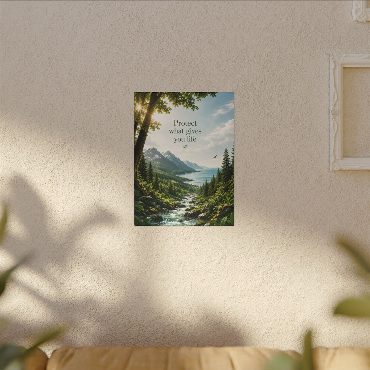 Copy of "SUSTAINABILITY IS NOT A SACRIFICE, IT'S A SMARTER WAY TO LIVE" (Geometric art style). Earthsmart Eco Canvas Wall Art (Matte Stretched Print).