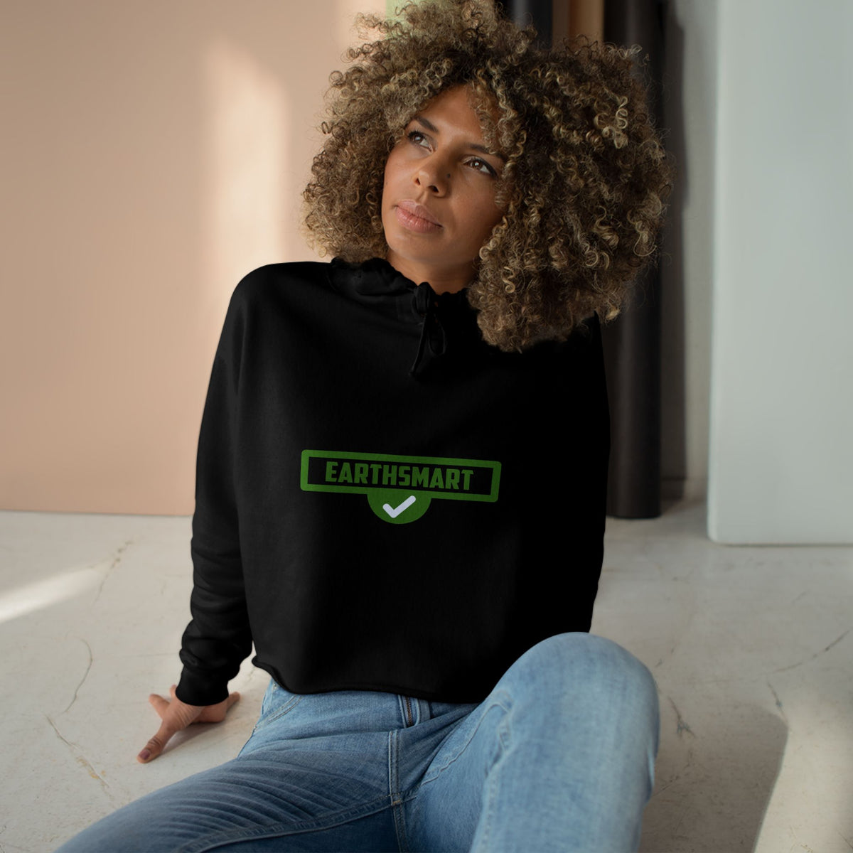 EarthSmart Cropped Hoodie – Eco-Friendly - Iconic logo version.
