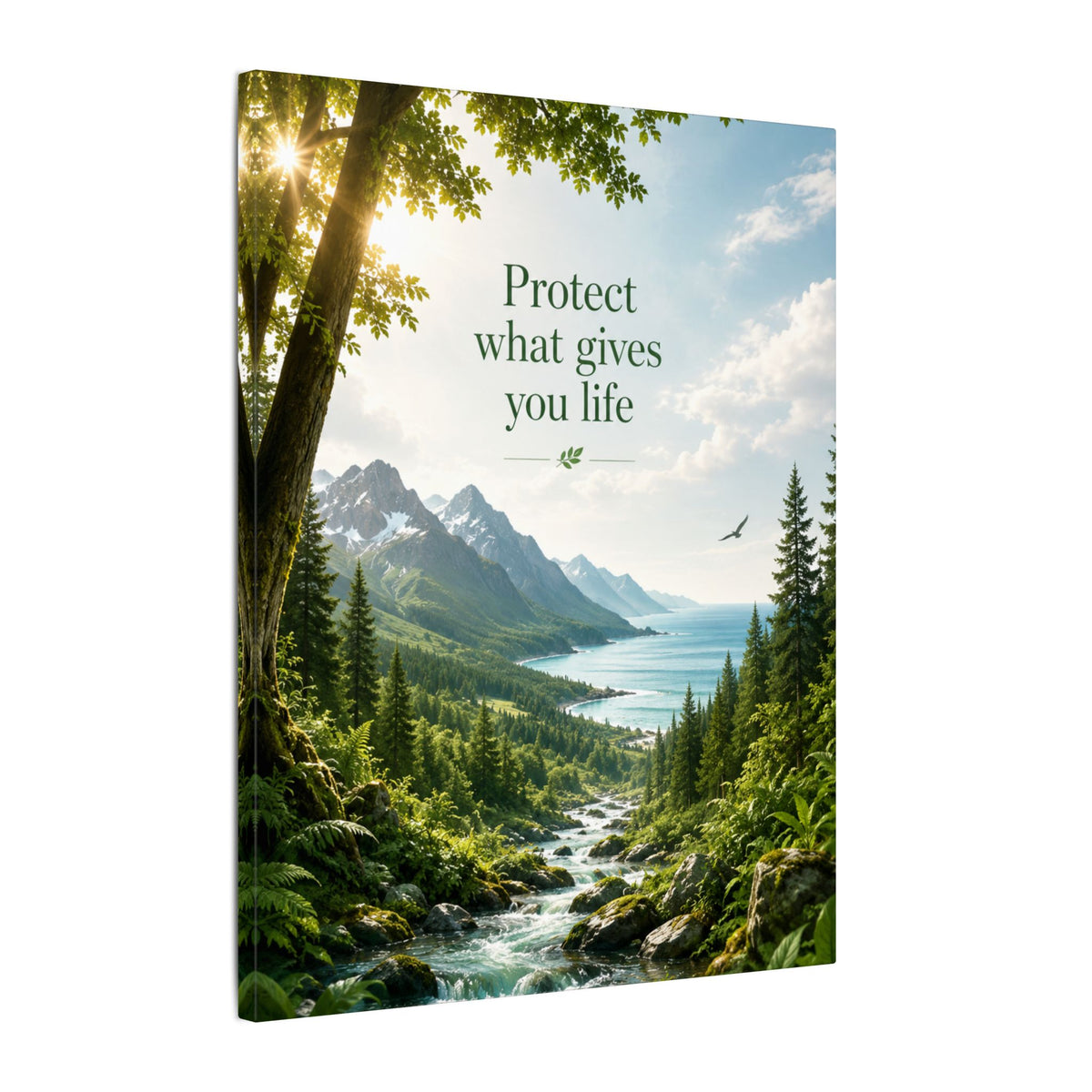 Copy of "SUSTAINABILITY IS NOT A SACRIFICE, IT'S A SMARTER WAY TO LIVE" (Geometric art style). Earthsmart Eco Canvas Wall Art (Matte Stretched Print).