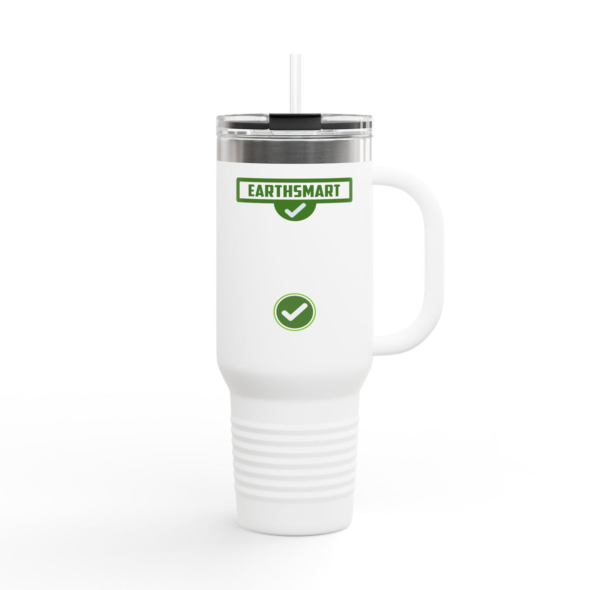 EARTHSMART ECO TUMBLER - 'ICONIC' LOGO version -  100% stainless steel (body), 100% recycled plastic (straw and lid).(1.8L - 40OZ)