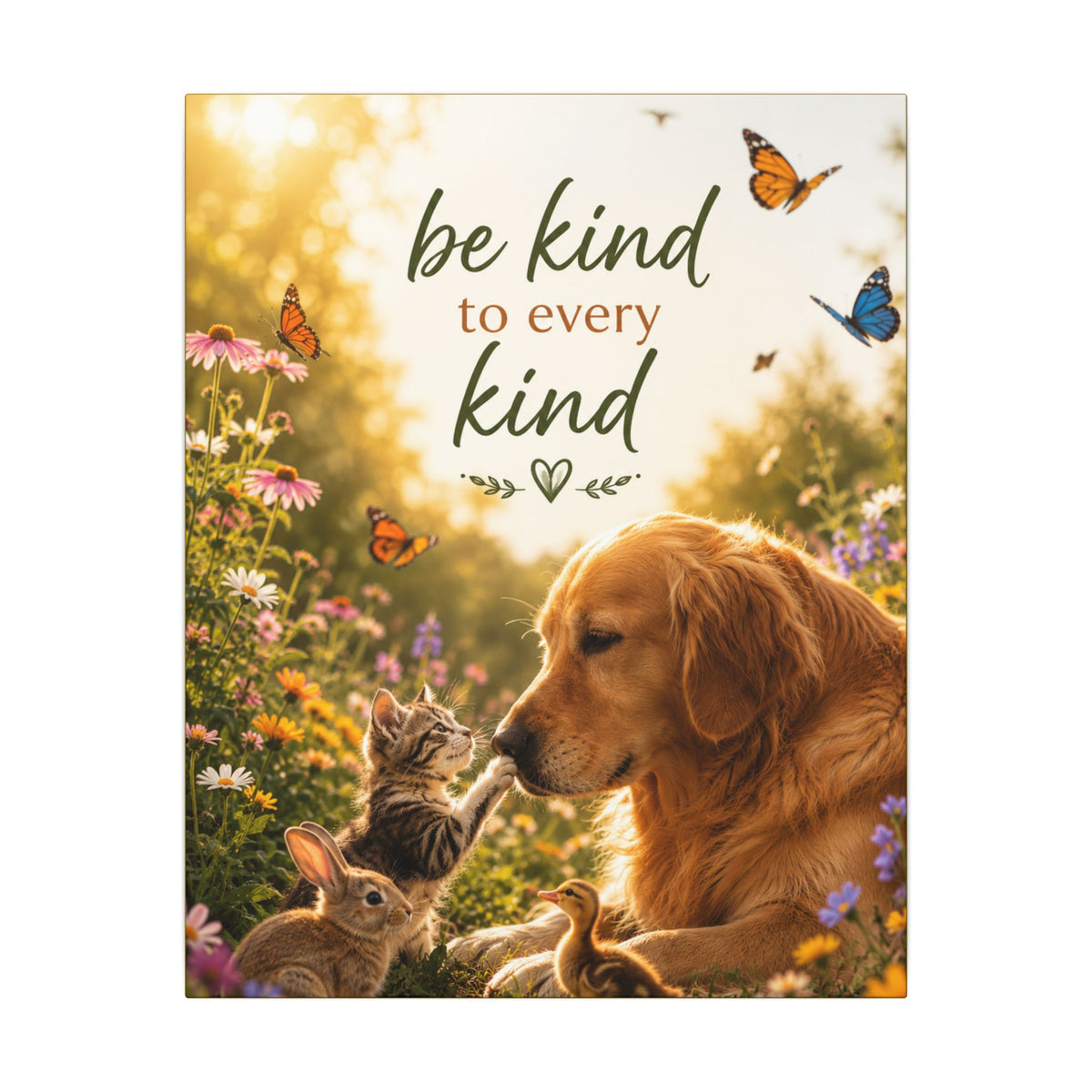 "BE KIND TO EVERY KIND" - Earthsmart Canvas Wall Art