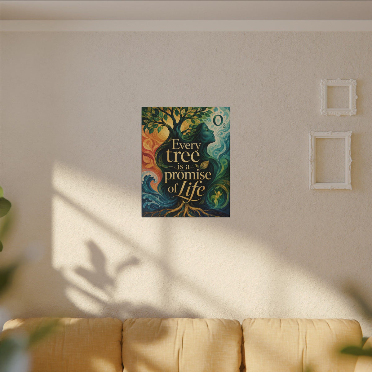 "EVERY TREE IS A PROMISE OF LIFE" (Contemporary art style). Earthsmart Eco Canvas Wall Art (Matte Stretched Print).