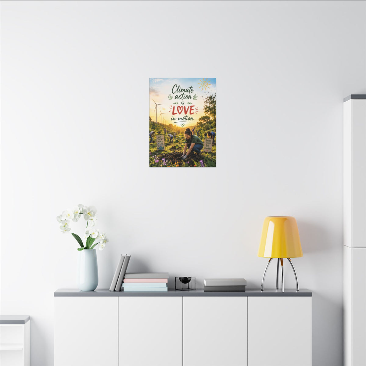 "Climate Action is Love in Motion" - Earthsmart Wall Art.