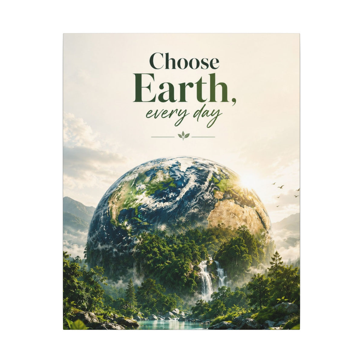 "CHOOSE EARTH EVERYDAY" - Earthsmart Canvas Wall Art.