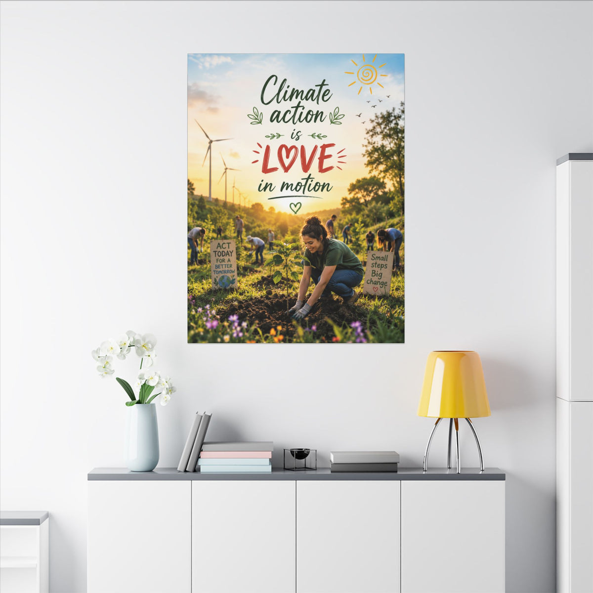 "Climate Action is Love in Motion" - Earthsmart Wall Art.