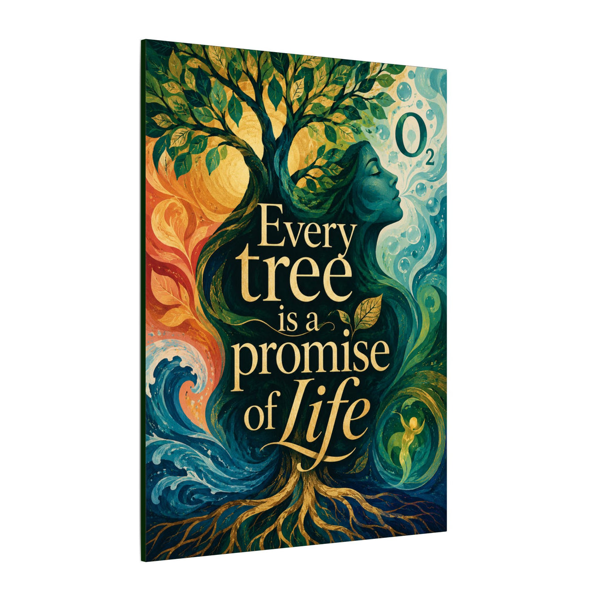 "EVERY TREE IS A PROMISE OF LIFE" (Contemporary art style). Earthsmart Eco Canvas Wall Art (Matte Stretched Print).