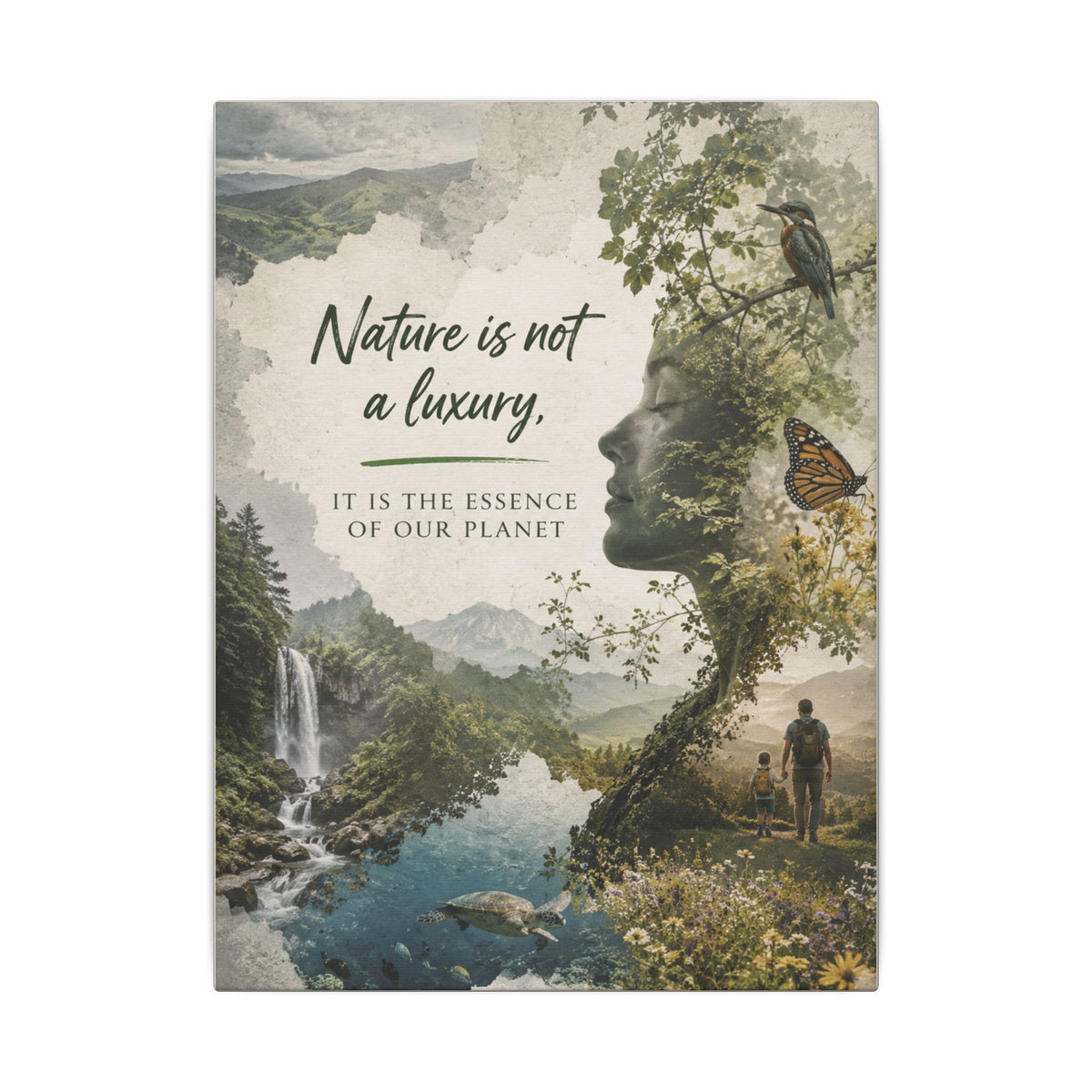 "Nature is not a luxury, it is the essence of our planet". Earthsmart Eco Canvas Wall Art (Matte Stretched Print).