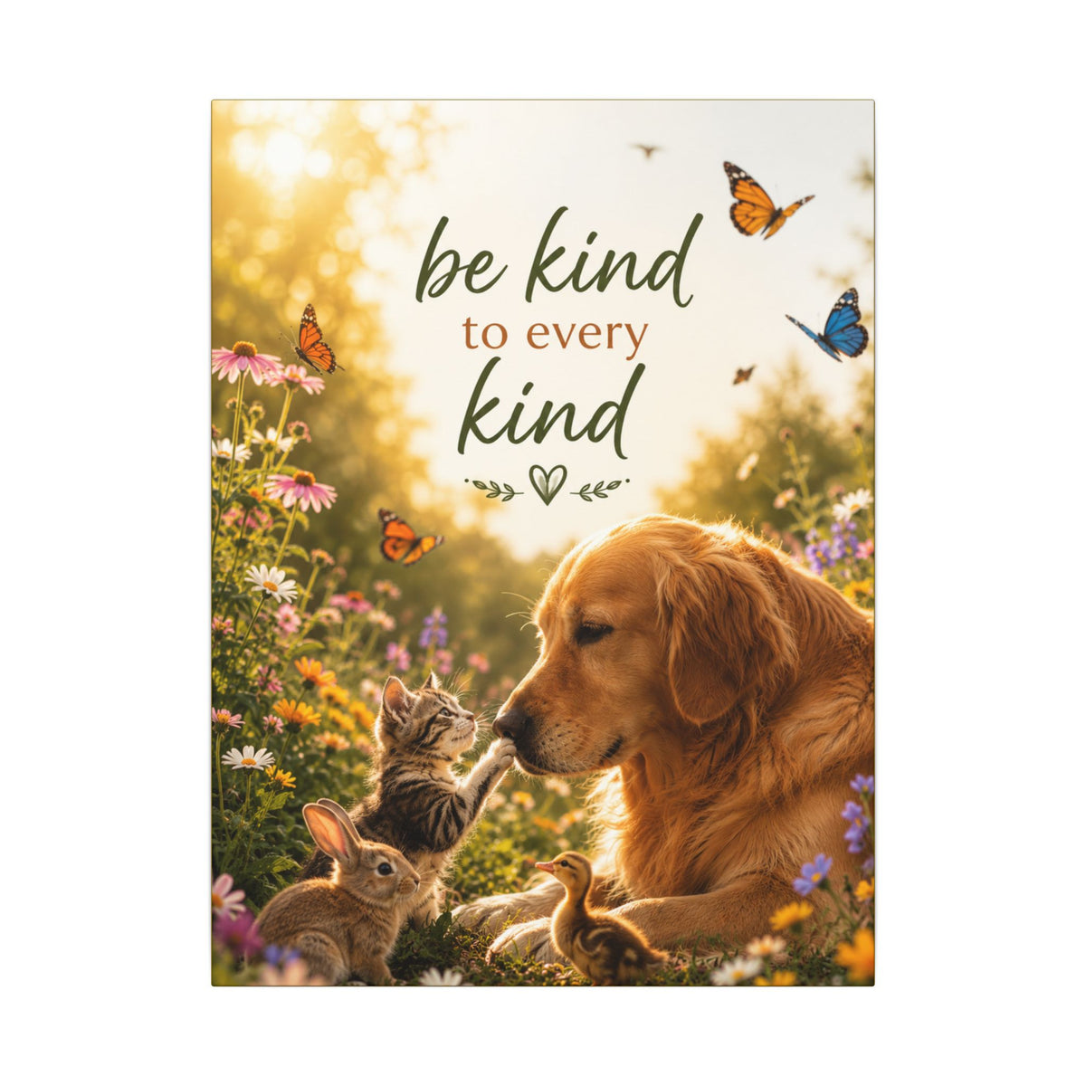 "BE KIND TO EVERY KIND" - Earthsmart Canvas Wall Art