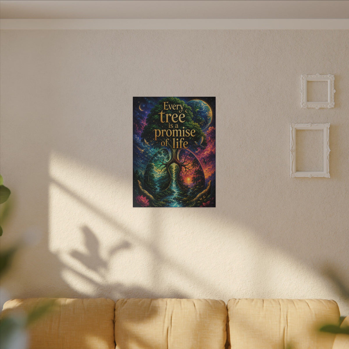 Copy of "EVERY TREE IS A PROMISE OF LIFE" (Surrealist art style). Earthsmart Eco Canvas Wall Art (Matte Stretched Print).