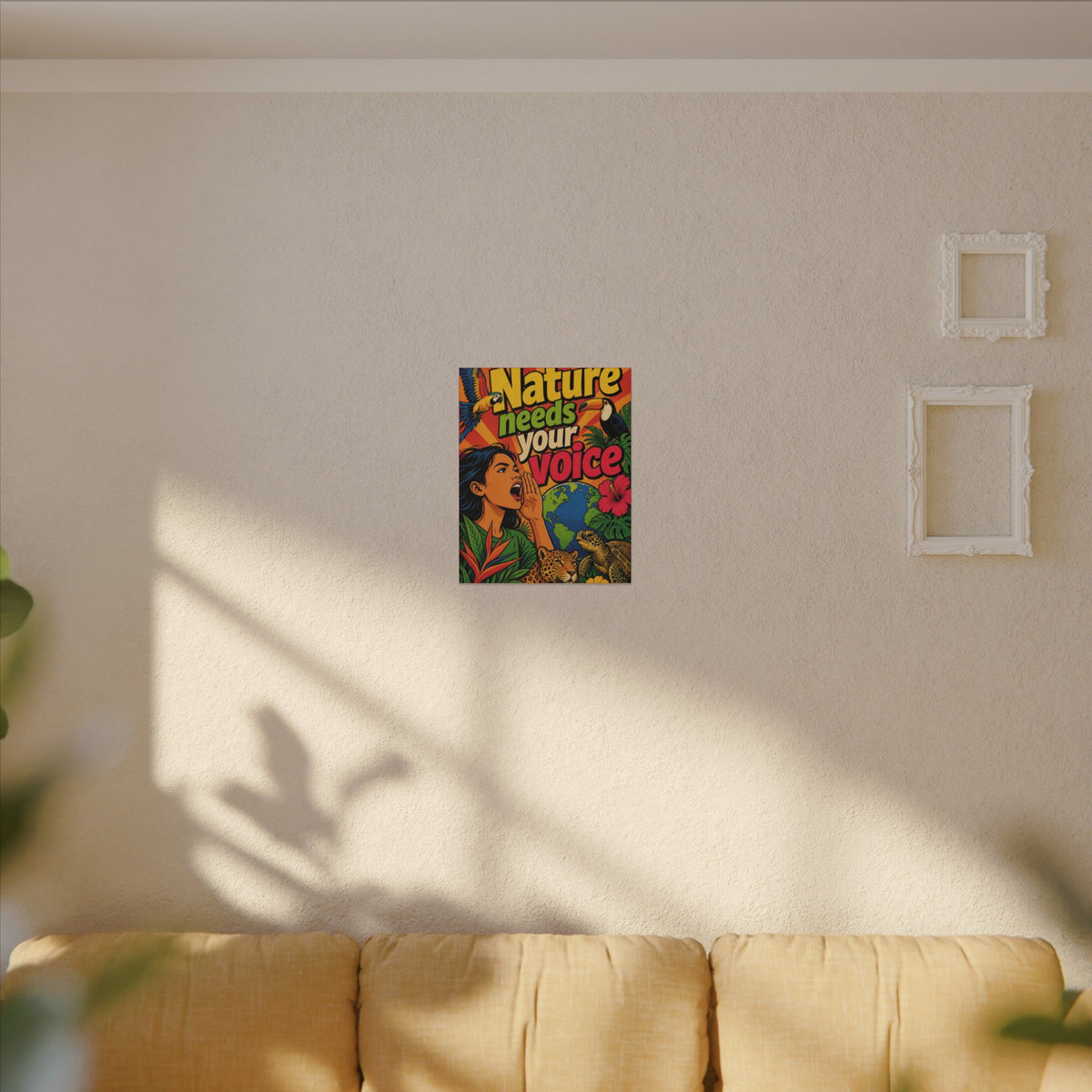 "NATURE NEEDS YOUR VOICE" (Pop art style). Earthsmart Eco Canvas Wall Art (Matte Stretched Print).